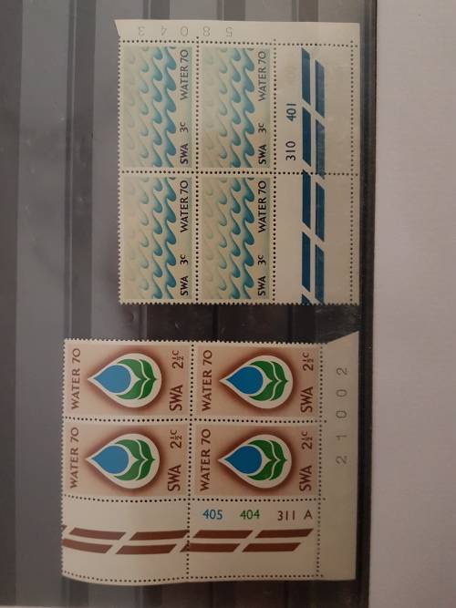 SWA  SACC 236-237 Water 70 Campaign MNH C/Blocks of 4
