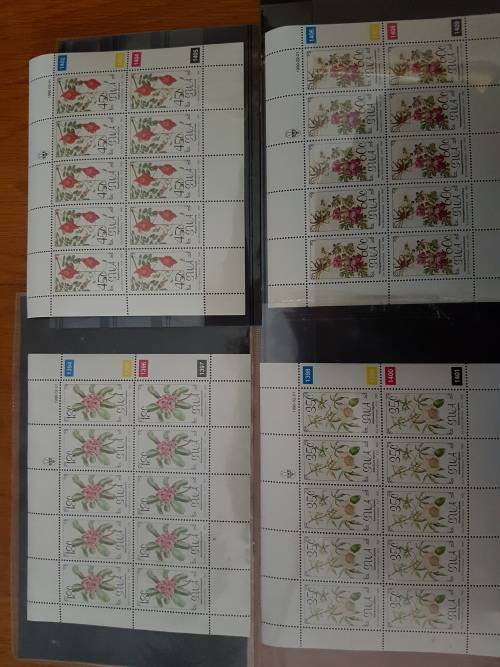 SWA 1990 Flora of SWA Set of 4 x Full Sheets MNH