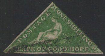 ****COGH 1863 1/- GREEN SG 21 CV R5700.00!!!!***SUPERB ITEM!!!! VERY SCARCE!!!