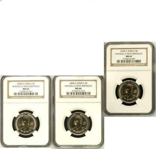 ## 1(one) day special !! ## ' 'BIG 3''-- !!!!  Mandela 90th R5 2008 -- "MS67/66/65--- NGC" awsome !!