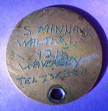 VINTAGE BRASS SPCA DOG LICENCE NO. 9473 FROM WAVERLEY, PRETORIA. GREAT DETAIL. POSTAGE R35.