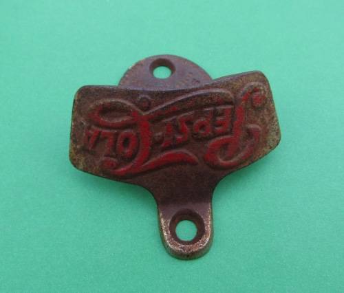 RARE `PEPSI-COLA` METAL ICE-BOX BOTTLE OPENER. VINTAGE, GENUINE AND ORIGINAL.