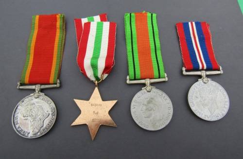 GROUP OF FOUR WW2 MEDALS FOR NO 543688 G. J. OTTO. ORIGINAL AND UNMOUNTED.