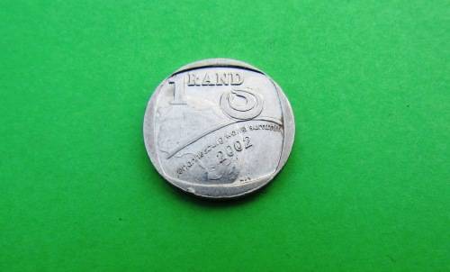 SCARCE UNGRADED SOUTH-AFRICAN 2002 `WORLD SUMMIT` R1 COIN.