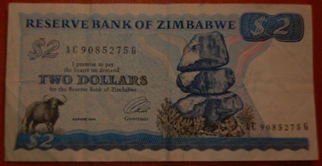 *****Zimbabwe, Two ($2) Dollars (Good Condition - See the picture)