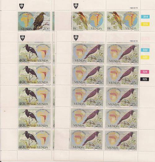 Venda 1983 migratory bird UM mini sheets, SACC R240!!