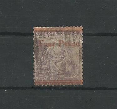 1868 COGH SACC 22d with bars at bottom and top of stamp used