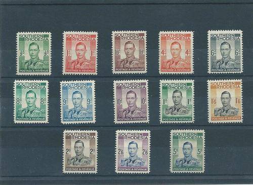 1937 Southern Rhodesia KG VI Def set Unmounted Mint. See scans