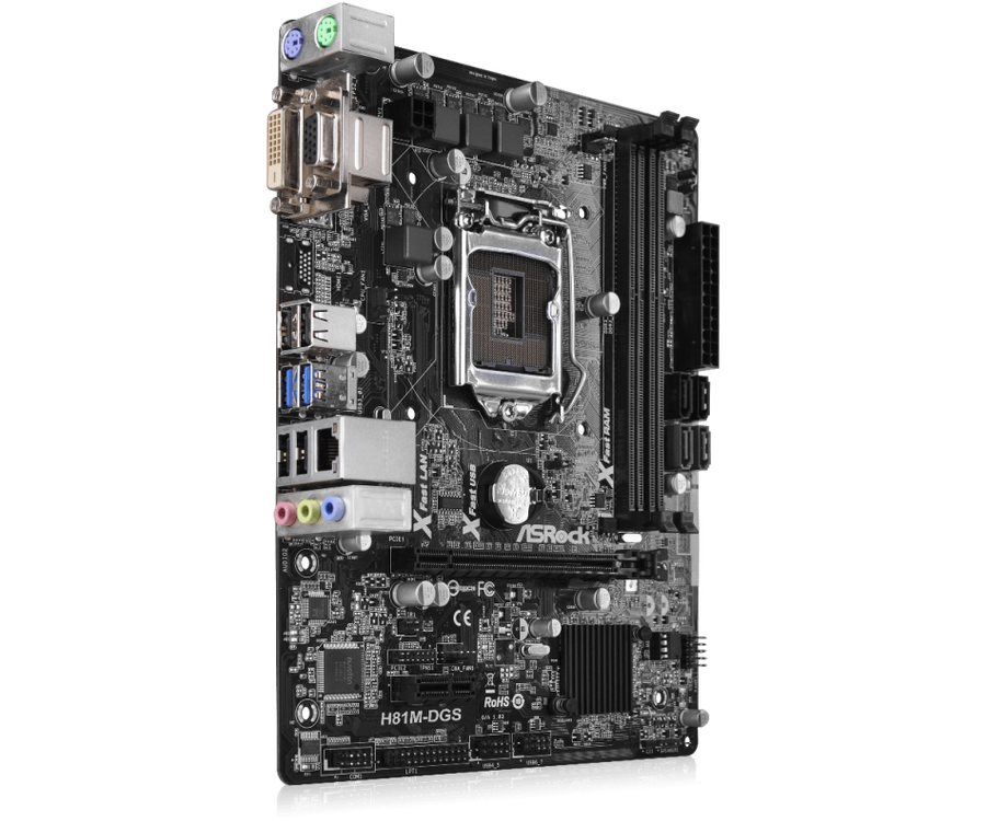 ASROCK H81M-DGS MicroATX Socket 1150 Motherboard
