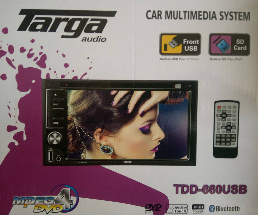 Targa 6.2 inch Double Din DVD/CD with Bluetooth (NO Navigation)