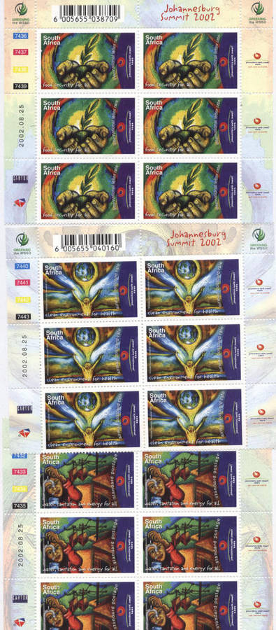 RSA 2002 JOHANNESBURG SUMMIT CONTROL BLOCKS OF 6