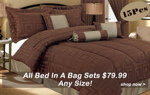 Bed in a box - Dark brown & golden brown KING SIZE 15 PIECE COMFORTER SET - BARGAIN!!!!!!!