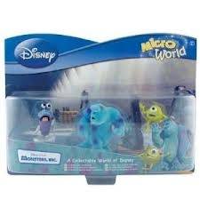 Monsters inc disney micro world figurines +-6cm high - perfect for cake toppers 3 in pack