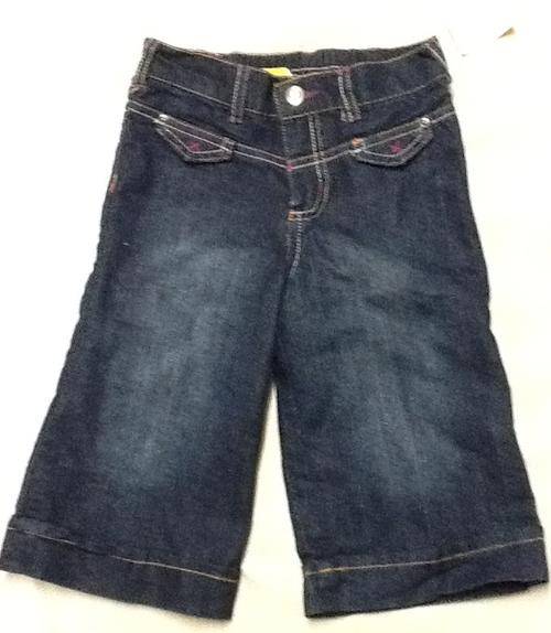 Girls three quarter denim / jeans - jet - size 5-6 yr