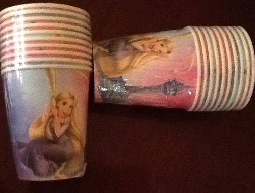 Tangled rapunzel kids party CUPS / GLASSES (10)