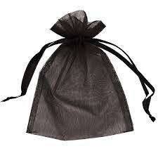 Organza bag - black - 13x18cm