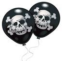 KIDS party Pirate Jolly Roger skull printed balloons - 10 in pack