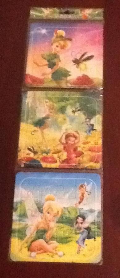 Tinkerbell 16 PIECE MINI PUZZLE - 3 puzzles in pack - great for party favor