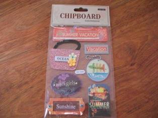 CHIPBOARD EMBELLISHMENTS - scrapbook - vacation summer