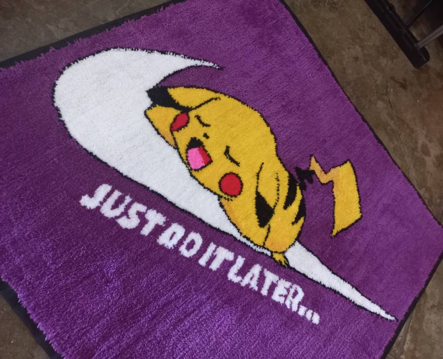 PIKACHU SLEEPY HAND TUFTED RUG 1M × 1M