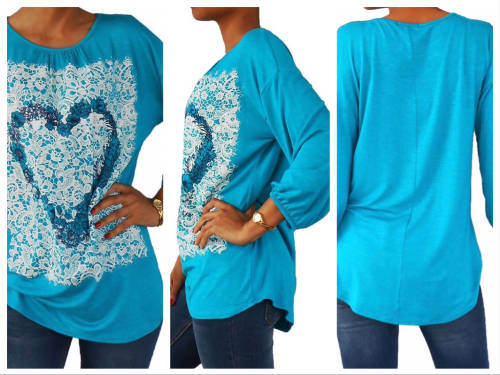 Ladies heart print top - size 36