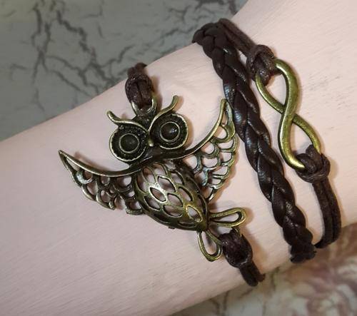 Infinity Bracelet - Dancing Owl & Infinity