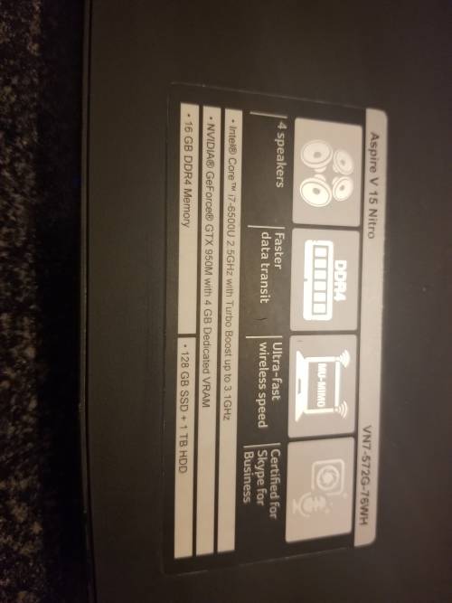 LATE!! LATE ENTRY - ACER ASPIRE V 15 NITRO || i7 6TH Gen || 16GB Ram || 128 SSD + 1TB HD || Beast