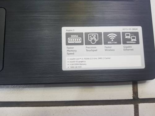 Acer Aspire 3 || i3 7th Gen || 1TB || Immaculate Condition