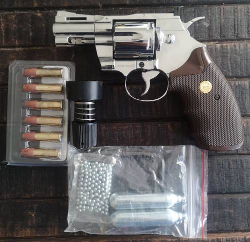 KWC 357 MAGNUM 2.5` CO2 BB GUN | CHROME | 4.5mm /.177 CAL