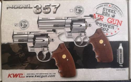 KWC 357 MAGNUM 2.5` CO2 BB GUN | CHROME | 4.5mm /.177 CAL