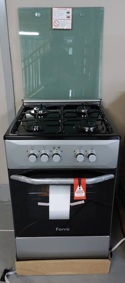 New Silver 4 Burner Gas Stove, Gas Oven with Gas Grill