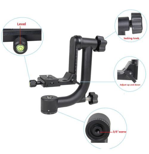 T525 Professional Gimbal Tripod Head