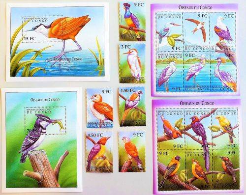 Congo 2000 MNH Birds Fauna