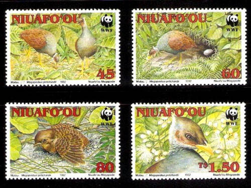 Niuafo'ou, 1992, Sc152-155(4), MNH, Bird Stamps