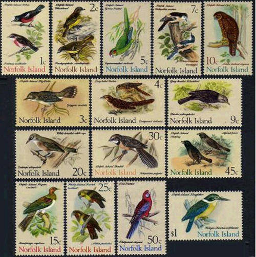 Norfolk Island, 1970-1971, Sc126-140(15), MNH, Bird Stamps