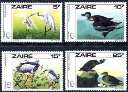Zaire, 1981, Sc1195-1198(4), MNH, Bird Stamps