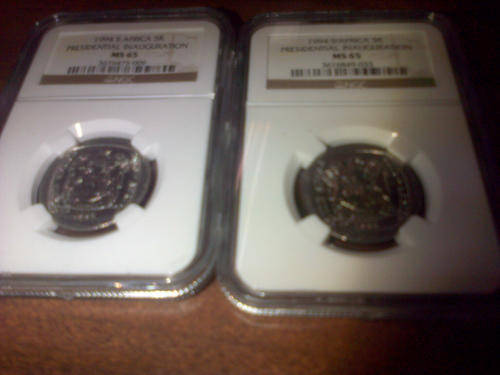 MS65 AND MS 66 SARB NGC COINS SLAB