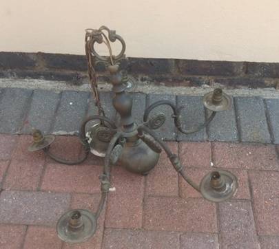 Antique brass chandelier