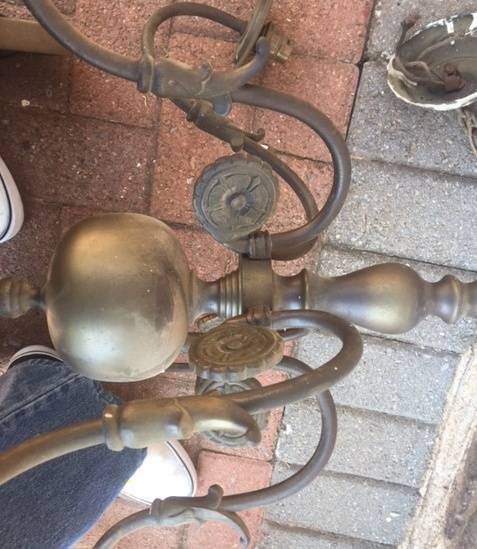 Antique brass chandelier