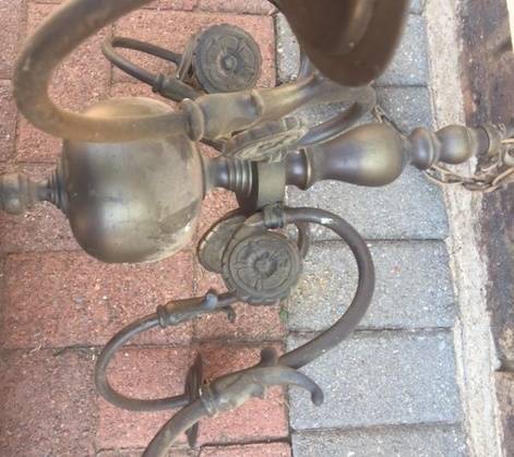Antique brass chandelier