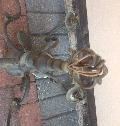 Antique brass chandelier