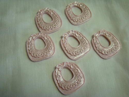 Edible medium pink baby bibs cake decorations