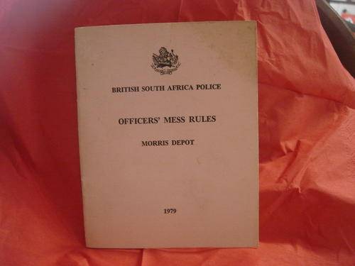 RHODESIA: BSAP OFFICER'S MESS BOOKLET