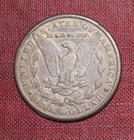 1880 Silver American Dollar 90  silver 10 copper S Symbol indicating minted in San Franisco