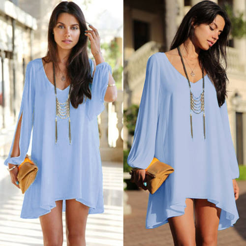 2016 Women Summer Cocktail Party Chiffon Mini Casual Dress
