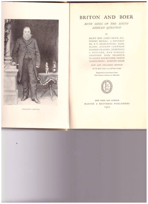 BRITON & BOER: BOTH SIDES OF THE SOUTH AFRICAN QUESTION, 1 ST ED. 1900