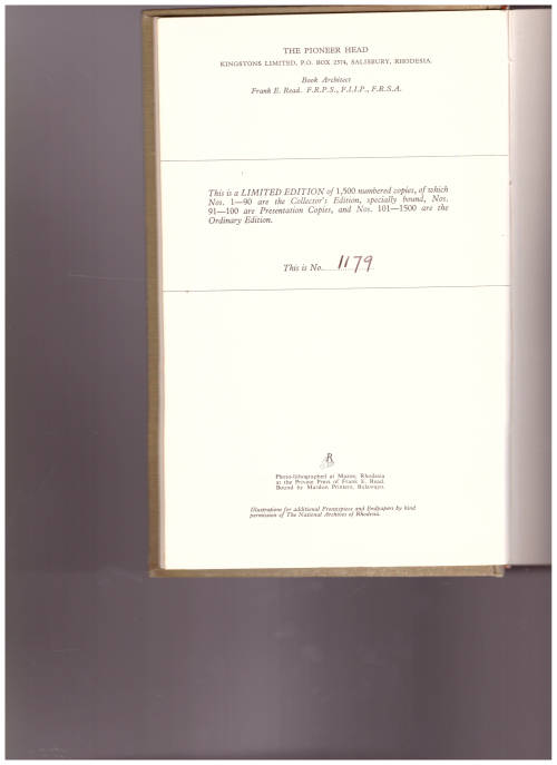 MATABELE LAND AND THE VICTORIA FALLS: FROM LETTERS AND JOURNALS OF FRANK OATES