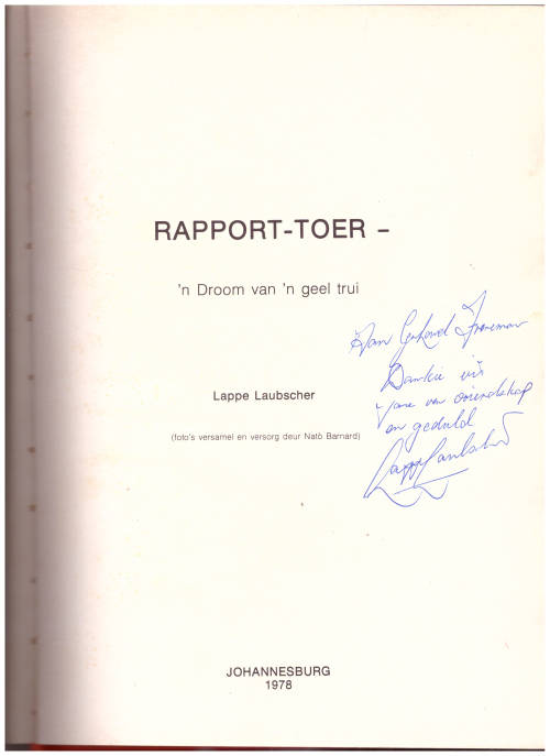 RAPPORT-TOER: `N DROOM VAN `N GEEL TRUI *GETEKEN*