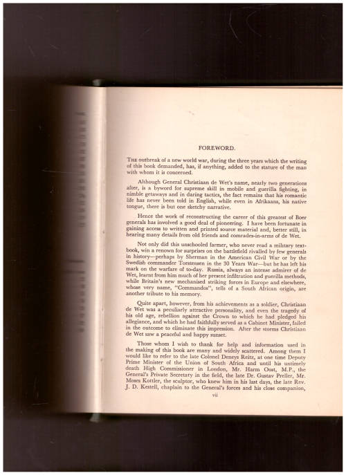 GENERAL DE WET, A BIOGRAPHY by ERIC ROSENTHAL