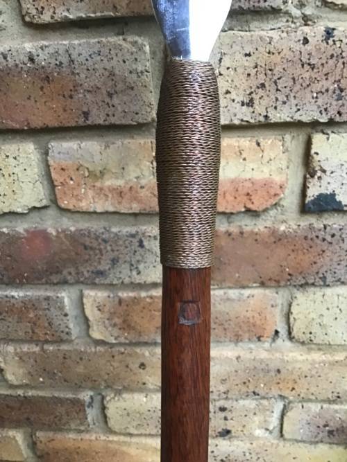 LONG SPEAR WITH LEATHER SHEATH